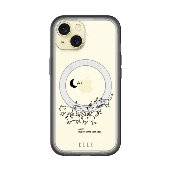 スリムプロテクションプレミアムケース with MagSafe［ ELLE - All cats are grey in the dark ］