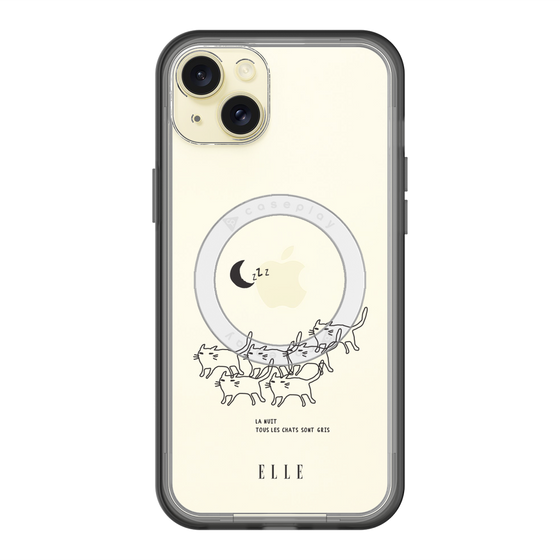 スリムプロテクションプレミアムケース with MagSafe［ ELLE - All cats are grey in the dark ］