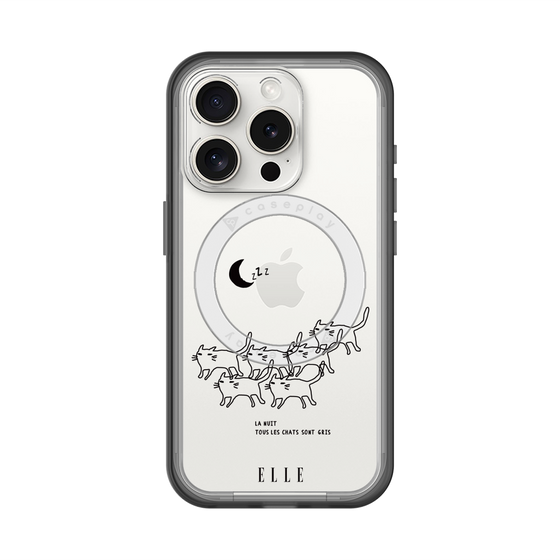スリムプロテクションプレミアムケース with MagSafe［ ELLE - All cats are grey in the dark ］