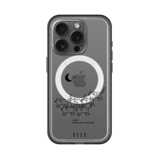 スリムプロテクションプレミアムケース with MagSafe［ ELLE - All cats are grey in the dark ］