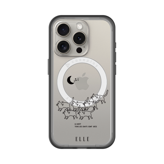 スリムプロテクションプレミアムケース with MagSafe［ ELLE - All cats are grey in the dark ］