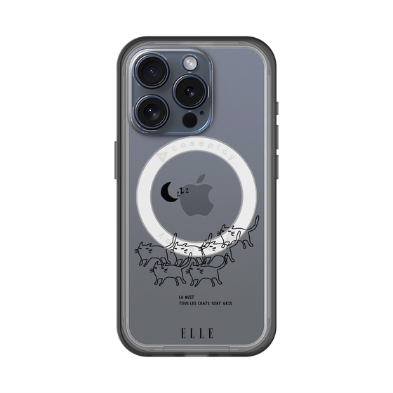 スリムプロテクションプレミアムケース with MagSafe［ ELLE - All cats are grey in the dark ］