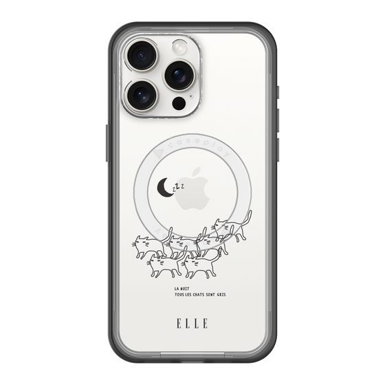 スリムプロテクションプレミアムケース with MagSafe［ ELLE - All cats are grey in the dark ］