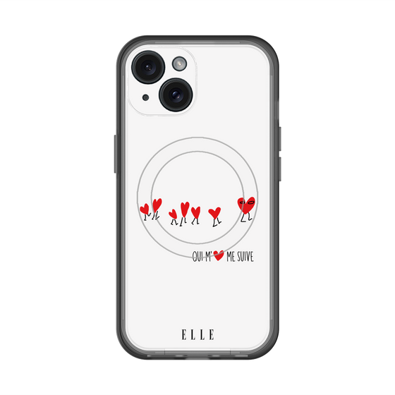 スリムプロテクションプレミアムケース with MagSafe［ ELLE - Let who love me follow me - ホワイト ］