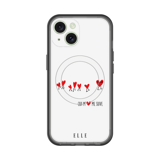 スリムプロテクションプレミアムケース with MagSafe［ ELLE - Let who love me follow me - ホワイト ］