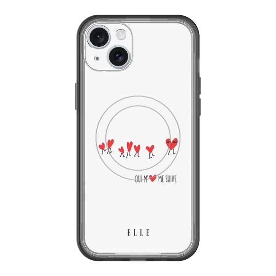 スリムプロテクションプレミアムケース with MagSafe［ ELLE - Let who love me follow me - ホワイト ］