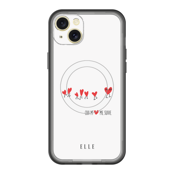 スリムプロテクションプレミアムケース with MagSafe［ ELLE - Let who love me follow me - ホワイト ］