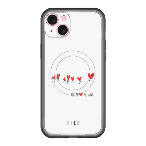スリムプロテクションプレミアムケース with MagSafe［ ELLE - Let who love me follow me - ホワイト ］