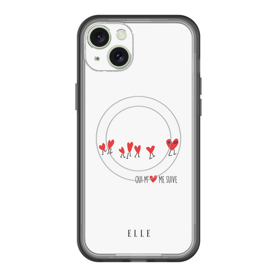 スリムプロテクションプレミアムケース with MagSafe［ ELLE - Let who love me follow me - ホワイト ］