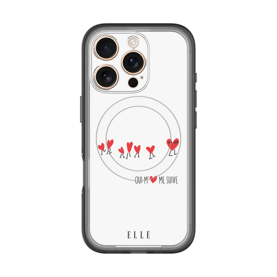 スリムプロテクションプレミアムケース with MagSafe［ ELLE - Let who love me follow me - ホワイト ］