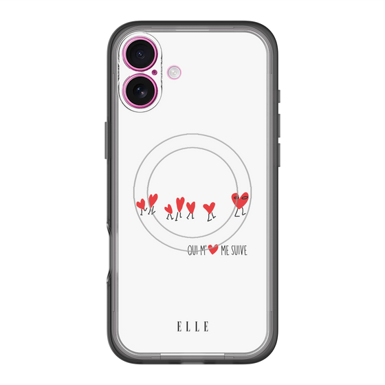 スリムプロテクションプレミアムケース with MagSafe［ ELLE - Let who love me follow me - ホワイト ］