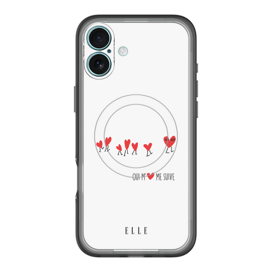 スリムプロテクションプレミアムケース with MagSafe［ ELLE - Let who love me follow me - ホワイト ］