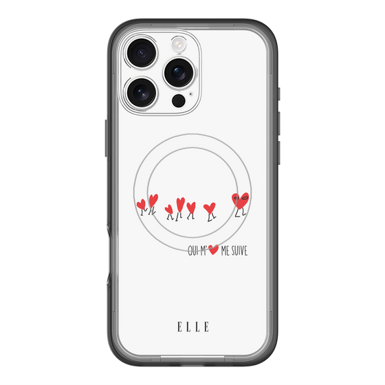 スリムプロテクションプレミアムケース with MagSafe［ ELLE - Let who love me follow me - ホワイト ］