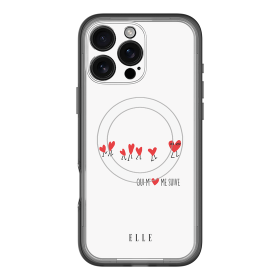 スリムプロテクションプレミアムケース with MagSafe［ ELLE - Let who love me follow me - ホワイト ］