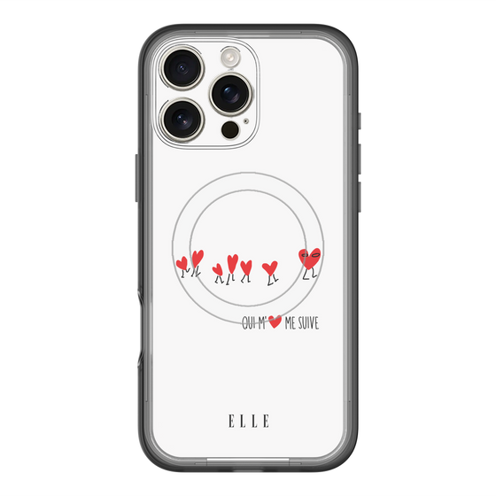 スリムプロテクションプレミアムケース with MagSafe［ ELLE - Let who love me follow me - ホワイト ］