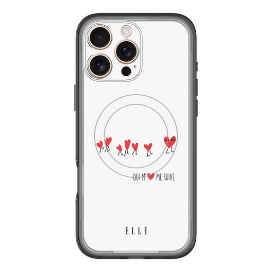 スリムプロテクションプレミアムケース with MagSafe［ ELLE - Let who love me follow me - ホワイト ］