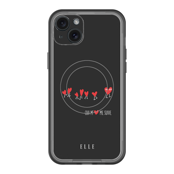 スリムプロテクションプレミアムケース with MagSafe［ ELLE - Let who love me follow me - ブラック ］