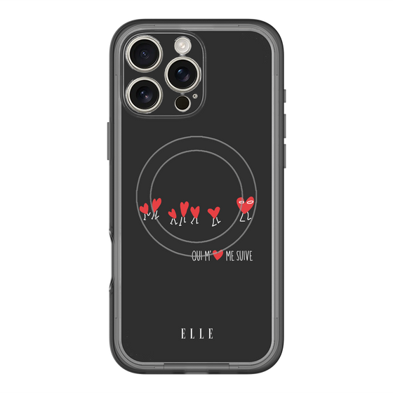 スリムプロテクションプレミアムケース with MagSafe［ ELLE - Let who love me follow me - ブラック ］