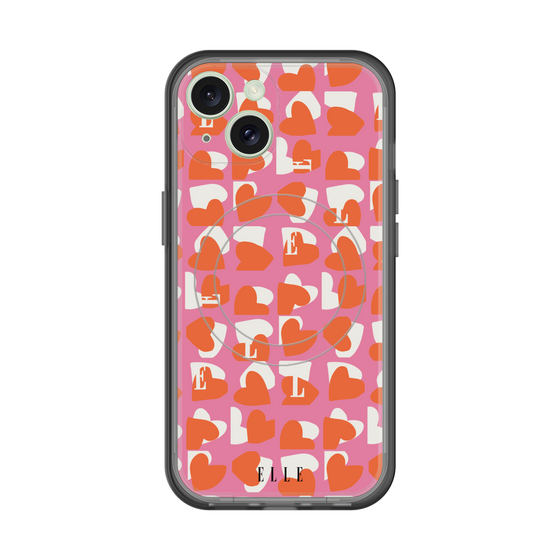 スリムプロテクションプレミアムケース with MagSafe［ ELLE - Saint Valentin - ピンク ］