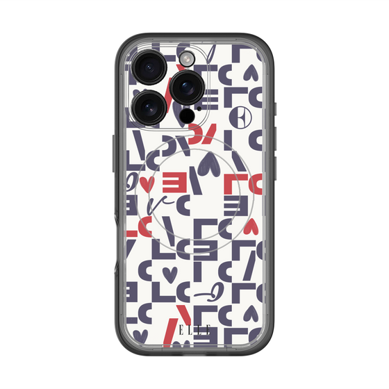 スリムプロテクションプレミアムケース with MagSafe［ ELLE - Simply Graphical ］