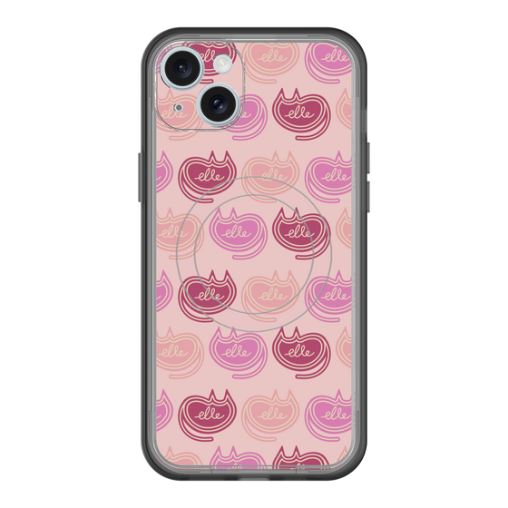 スリムプロテクションプレミアムケース with MagSafe［ ELLE - Cat Pattern - ピンク ］