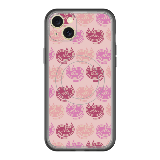 スリムプロテクションプレミアムケース with MagSafe［ ELLE - Cat Pattern - ピンク ］