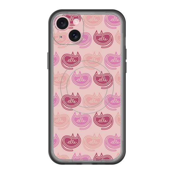 スリムプロテクションプレミアムケース with MagSafe［ ELLE - Cat Pattern - ピンク ］