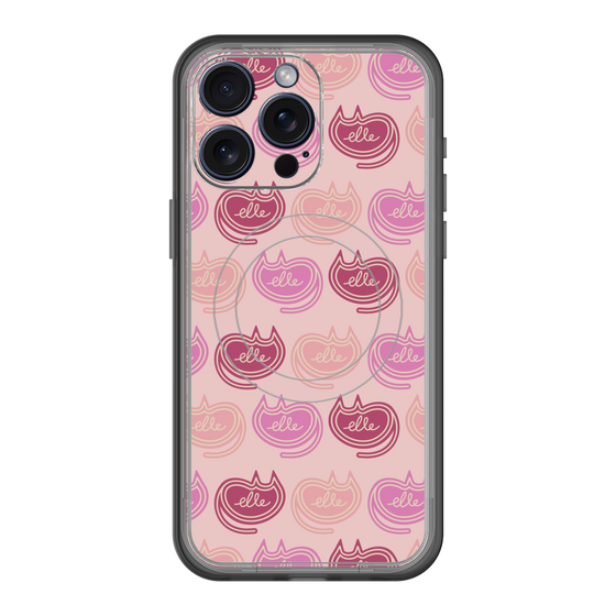 スリムプロテクションプレミアムケース with MagSafe［ ELLE - Cat Pattern - ピンク ］