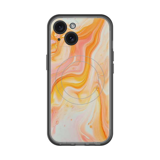スリムプロテクションプレミアムケース with MagSafe［ Color Rain - オリジナル - Tangerine Mist ］