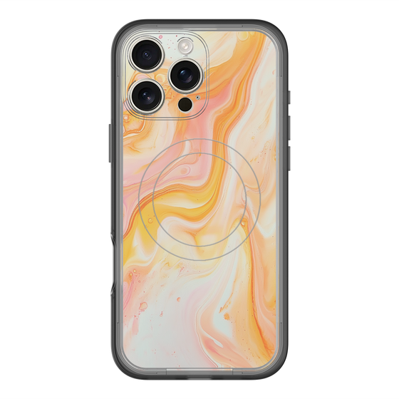 スリムプロテクションプレミアムケース with MagSafe［ Color Rain - オリジナル - Tangerine Mist ］