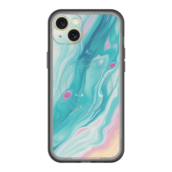 スリムプロテクションプレミアムケース with MagSafe［ Color Rain - オリジナル - Serene Wave ］