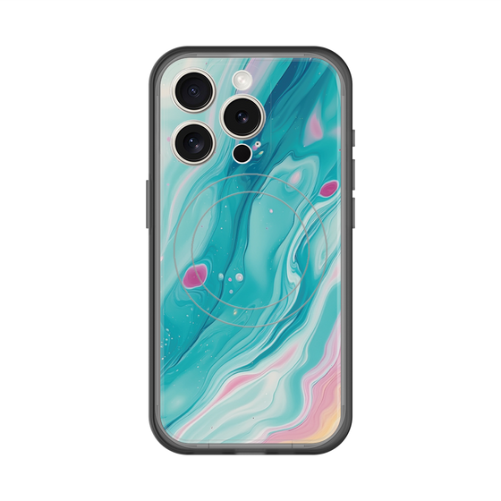 スリムプロテクションプレミアムケース with MagSafe［ Color Rain - オリジナル - Serene Wave ］