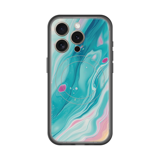 スリムプロテクションプレミアムケース with MagSafe［ Color Rain - オリジナル - Serene Wave ］