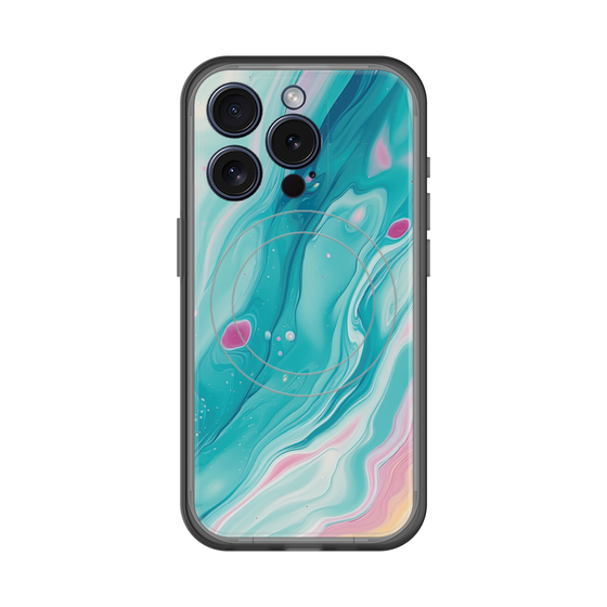 スリムプロテクションプレミアムケース with MagSafe［ Color Rain - オリジナル - Serene Wave ］