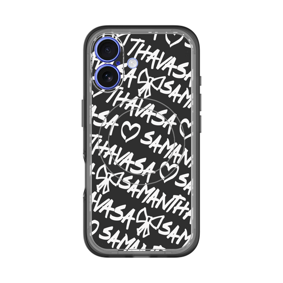 スリムプロテクションプレミアムケース with MagSafe［ Samantha Thavasa - スクリッタ - ブラック ］