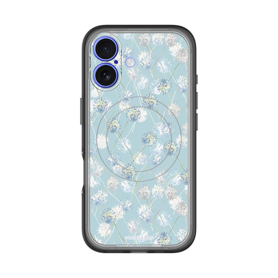 スリムプロテクションプレミアムケース with MagSafe［ 日比谷花壇 - DelicateGeometry - ライトブルー ］