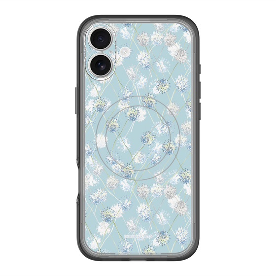 スリムプロテクションプレミアムケース with MagSafe［ 日比谷花壇 - DelicateGeometry - ライトブルー ］