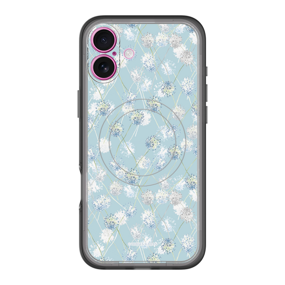 スリムプロテクションプレミアムケース with MagSafe［ 日比谷花壇 - DelicateGeometry - ライトブルー ］