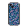スリムプロテクションプレミアムケース with MagSafe［ 日比谷花壇 - FloralSymphony - ネイビー ］