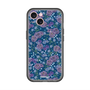 スリムプロテクションプレミアムケース with MagSafe［ 日比谷花壇 - FloralSymphony - ネイビー ］