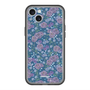 スリムプロテクションプレミアムケース with MagSafe［ 日比谷花壇 - FloralSymphony - ネイビー ］