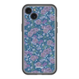 スリムプロテクションプレミアムケース with MagSafe［ 日比谷花壇 - FloralSymphony - ネイビー ］