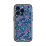 スリムプロテクションプレミアムケース with MagSafe［ 日比谷花壇 - FloralSymphony - ネイビー ］