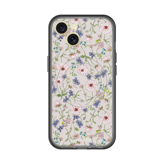 スリムプロテクションプレミアムケース with MagSafe［ 日比谷花壇 - FloralSymphony - ベージュ ］