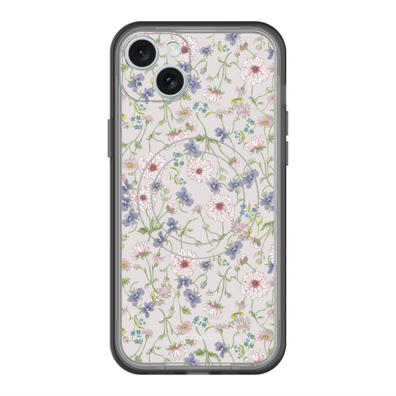 スリムプロテクションプレミアムケース with MagSafe［ 日比谷花壇 - FloralSymphony - ベージュ ］