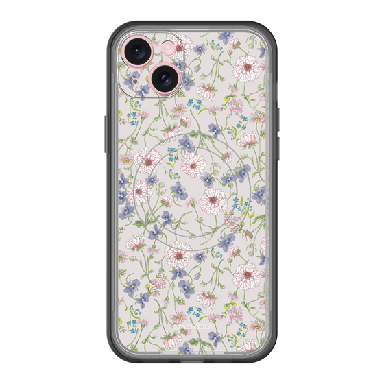 スリムプロテクションプレミアムケース with MagSafe［ 日比谷花壇 - FloralSymphony - ベージュ ］