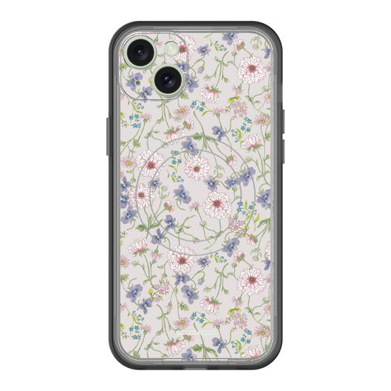 スリムプロテクションプレミアムケース with MagSafe［ 日比谷花壇 - FloralSymphony - ベージュ ］