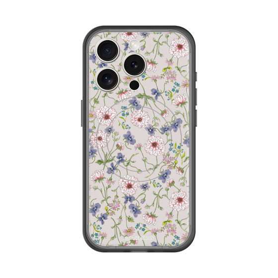 スリムプロテクションプレミアムケース with MagSafe［ 日比谷花壇 - FloralSymphony - ベージュ ］
