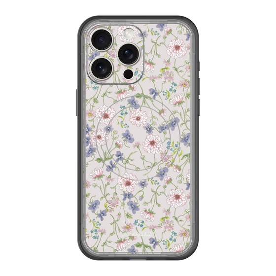 スリムプロテクションプレミアムケース with MagSafe［ 日比谷花壇 - FloralSymphony - ベージュ ］