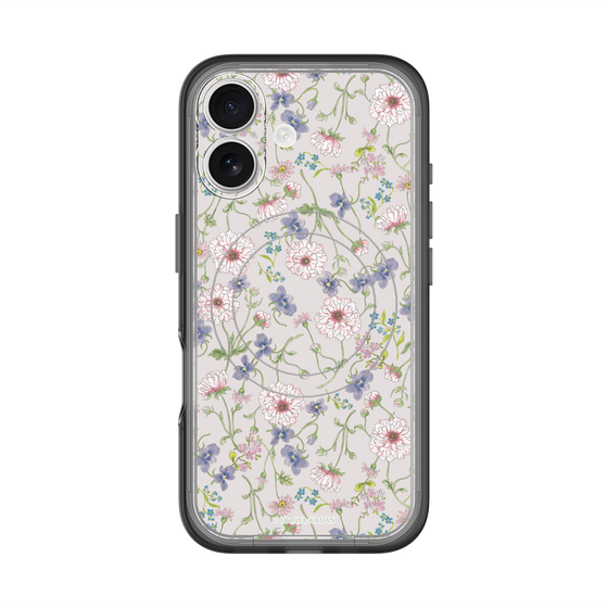 スリムプロテクションプレミアムケース with MagSafe［ 日比谷花壇 - FloralSymphony - ベージュ ］